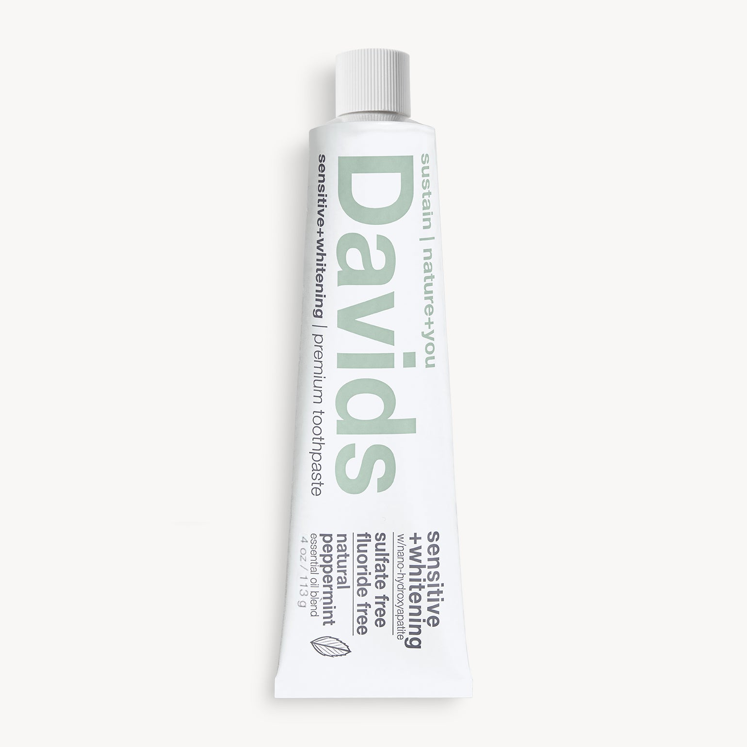 Dentifrice Naturel Premium Blanchissant pour Dents Sensibles - Menthe Poivrée - Davids