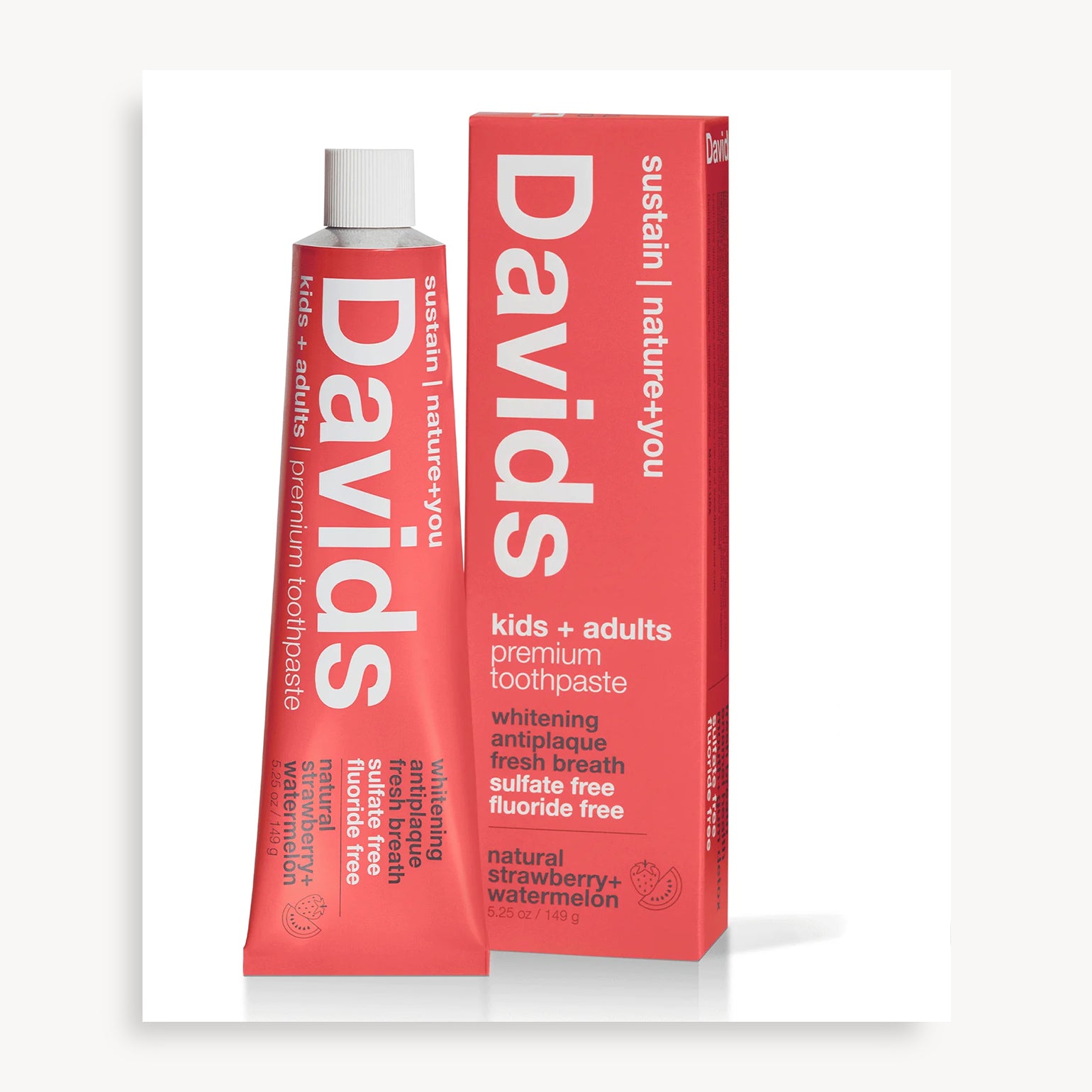 Dentifrice Naturel Premium Enfants et Adultes- Fraise + Pastèque - Davids
