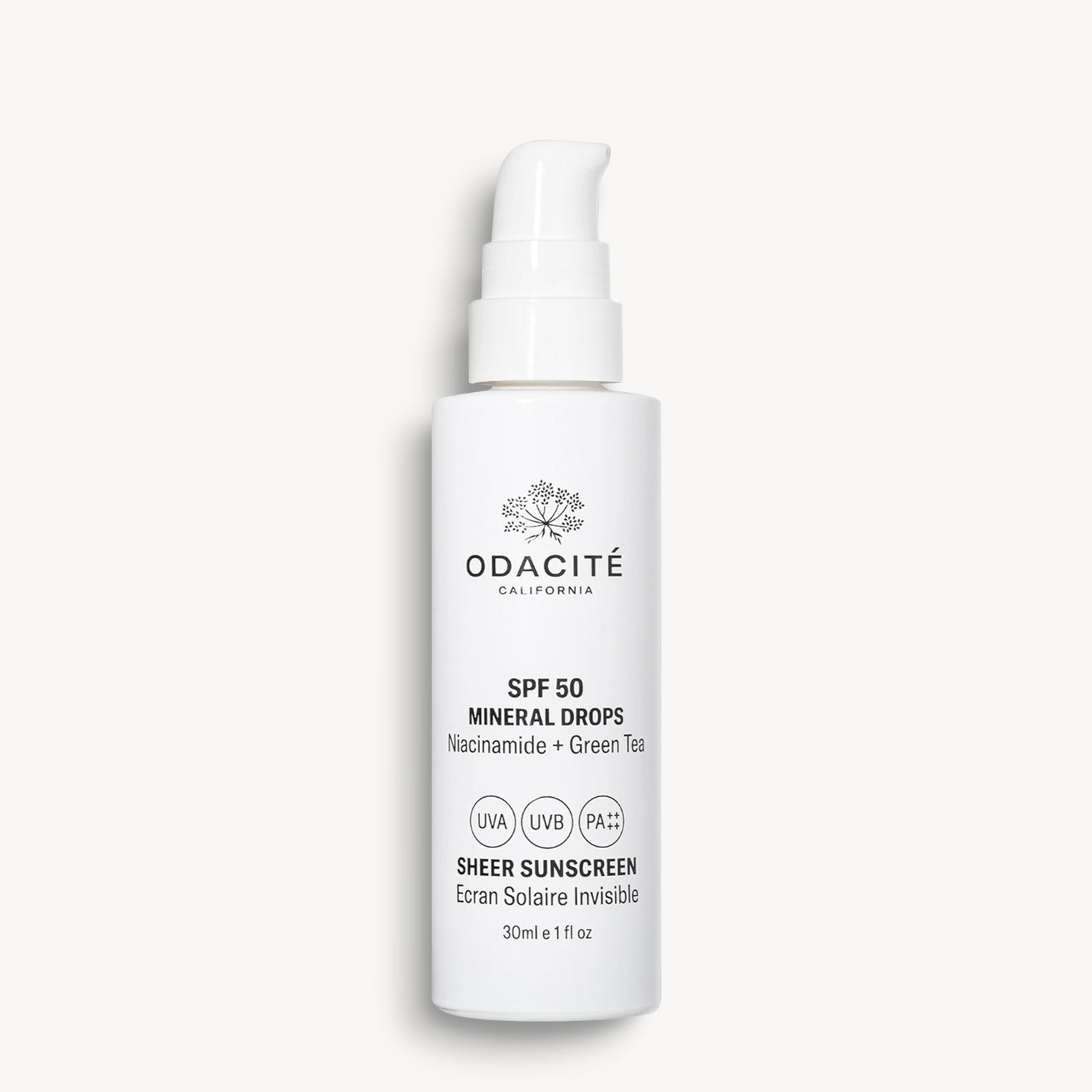 Minéral Drops - Ecran Solaire Transparent SPF 50 - Niacinamide + Thé Vert - Odacité