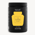 Pot Welleco The Super Elixir Daily Greens au Citron & Gingembre. 300g, poudre de superaliments verts. Pot jaune.